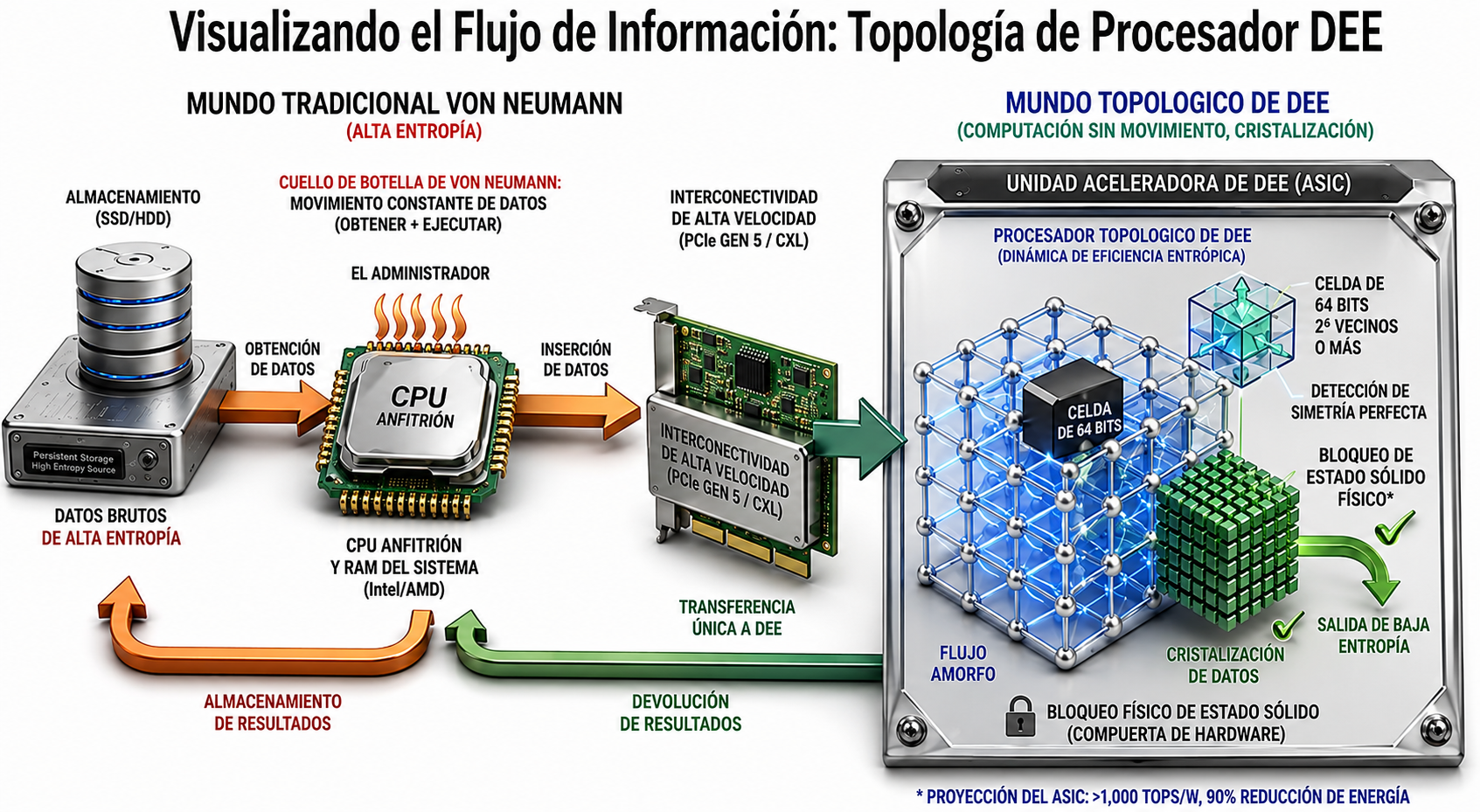 Visualización conceptual del flujo de información DEE